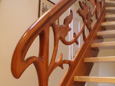 Schody drewniane-schody policzkowe gięte 48